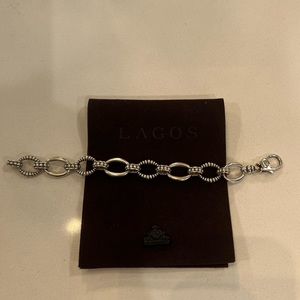 Lagos Oval Fluted Link Bracelet.